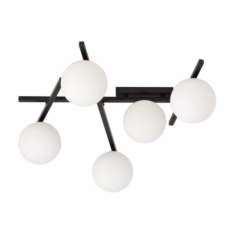 Lampadario Emibig 5xE14 40W SMART 5 NERO/OPALO 1103/5