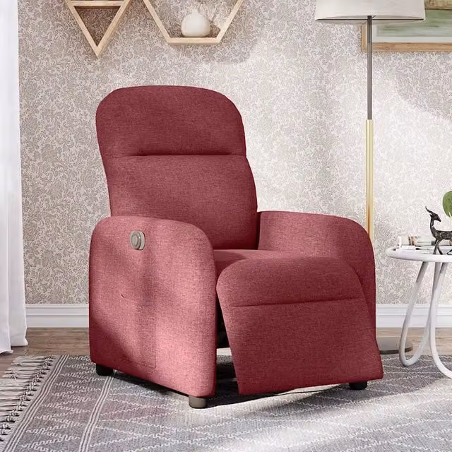 Poltrona | Sedia Relax Elettrica Reclinabile Rosso Vino in Tessuto