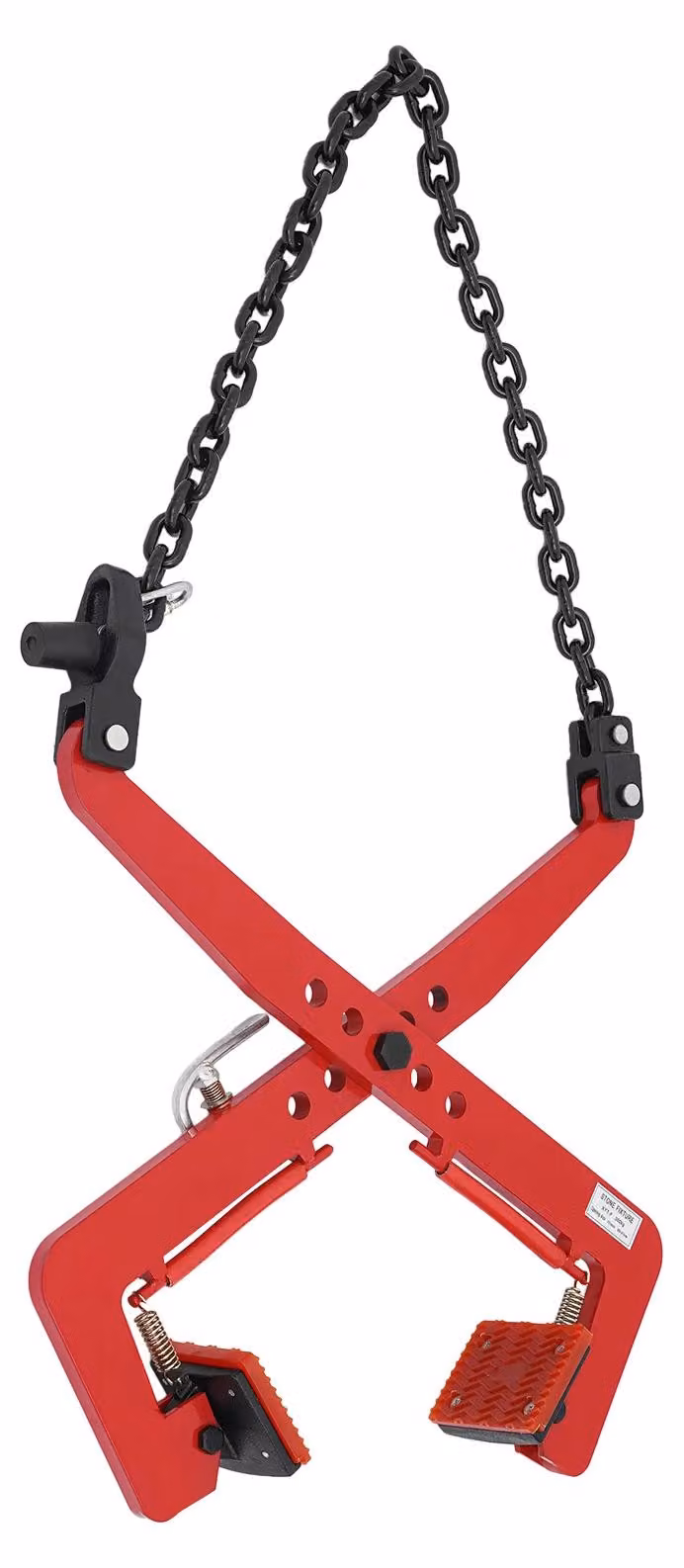 Pinza per sollevamento - Morsetto regolabile - Capacità di carico: 350 kg - Distanza regolabile: 30–51 cm - Acciaio legato e gomma - Colore: rosso