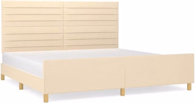 Letto matrimoniale | Letto per adulti | Giroletto senza Materasso Crema 200x200 cm in Tessuto