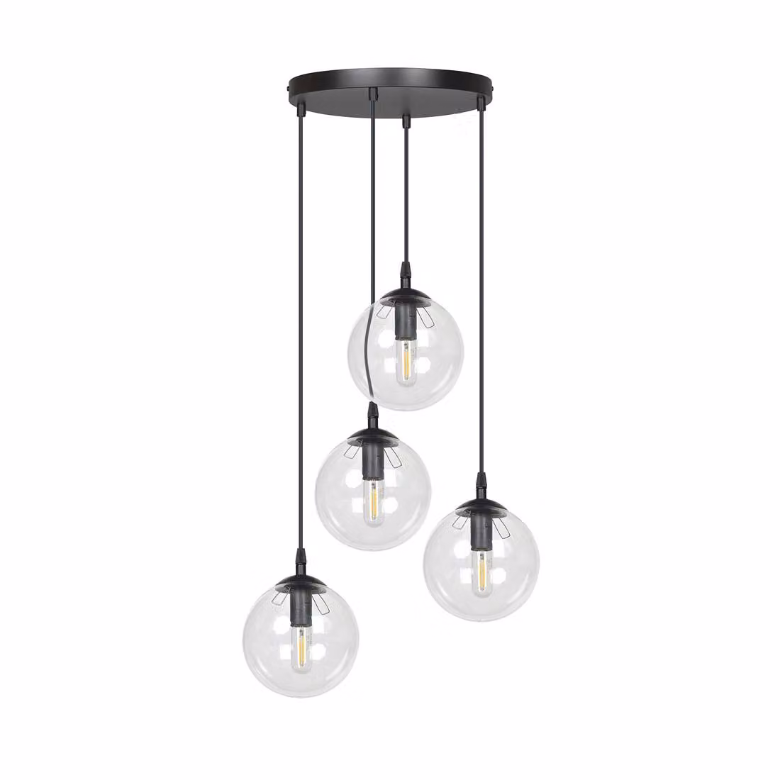 Lampadario Emibig 4xE14 40W COSMO 4 BL/TRASPARENTE PREMIUM 711/4PREM