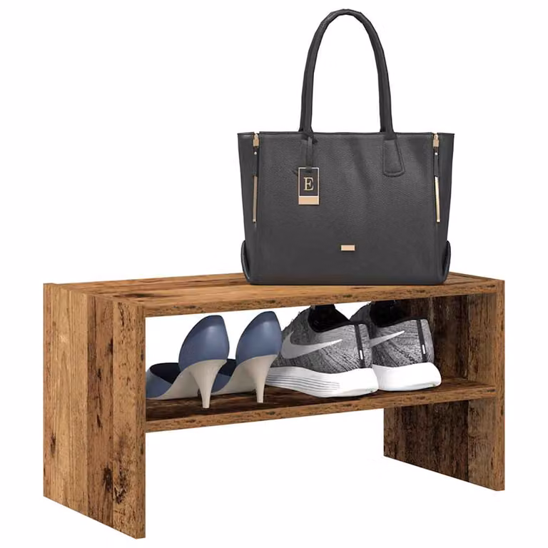 Scarpiera impilabile vidaXL in legno stile rustico marrone L: 60 cm, P: 30 cm, H: 30,5 cm