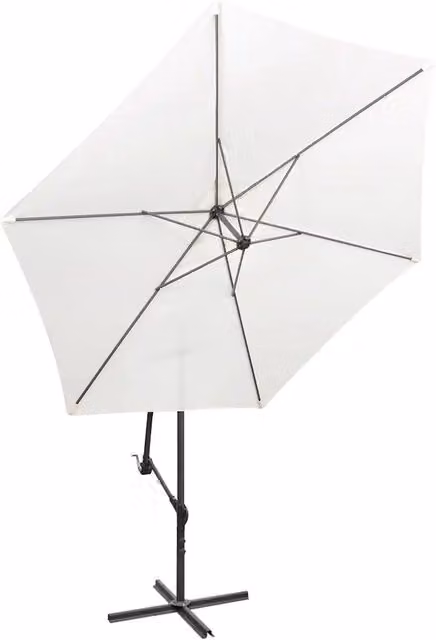 Ombrellone da giardino a sbalzo DESIGN IN in alluminio e poliestere, colore bianco sabbia, diametro 300 cm