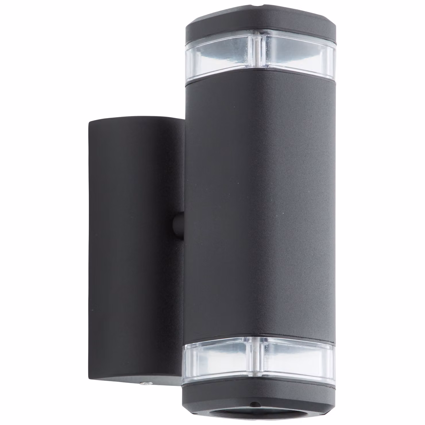 BRILLANTE applique da esterno nera JANDY | Up/Down Light | dimmerabile con una sorgente luminosa adeguata | 2x attacco GU10 max. 18W | metallo/vetro | IP44