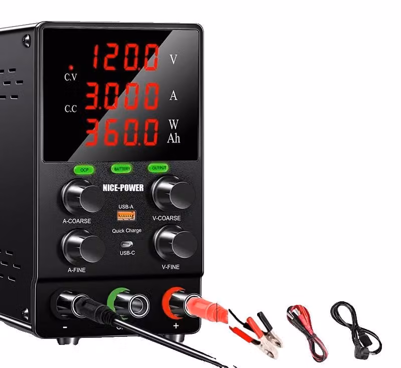 Alimentazione in corrente continua, indicatore Ah in tempo reale, caratteristiche di sicurezza, SPS1203C 120 V 3 A