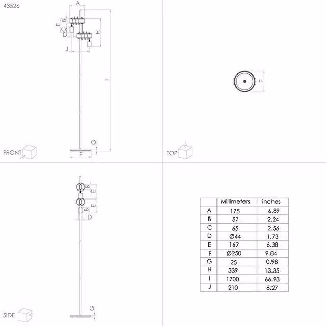 Piantana Industrial Eglo Townshend 4 con 2 Luci in Metallo Marrone e Nero, Altezza: 170 cm