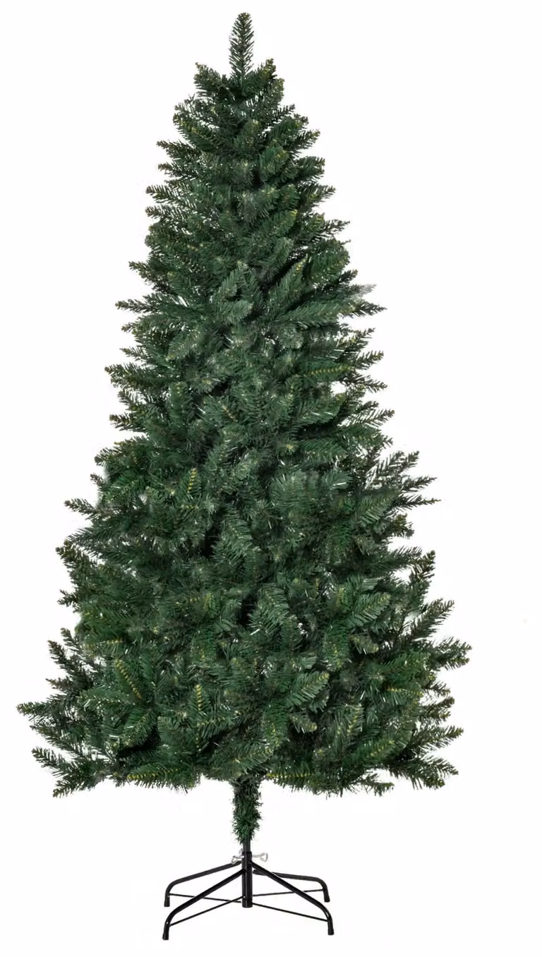 Albero di Natale artificiale - Abete artificiale - 180 cm - 724 rami - Base in metallo - Per uso interno