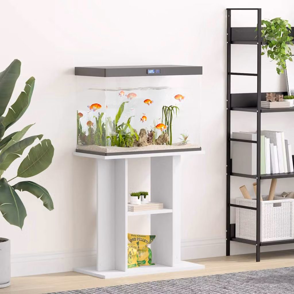 vidaXL Supporto per Acquario Moderno in Legno MDF Bianco L/P/H: 60 x 30 x 60 cm