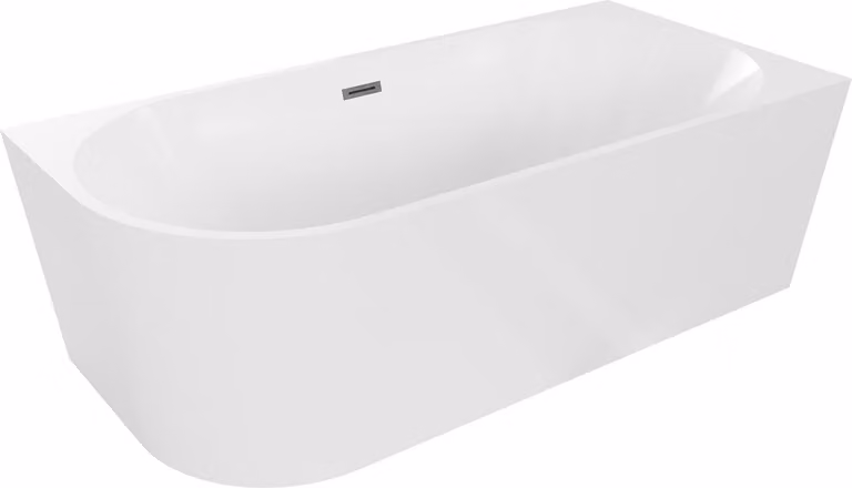 Mexen Mia vasca da bagno freestanding angolare destra 180 x 80 cm, bianca, troppopieno gun gray spazzolato - 52691808000P-66
