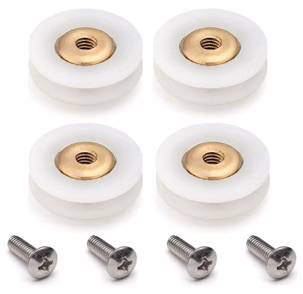 4 rulli/cursori/ruote di ricambio per porta doccia, diametro 19 mm