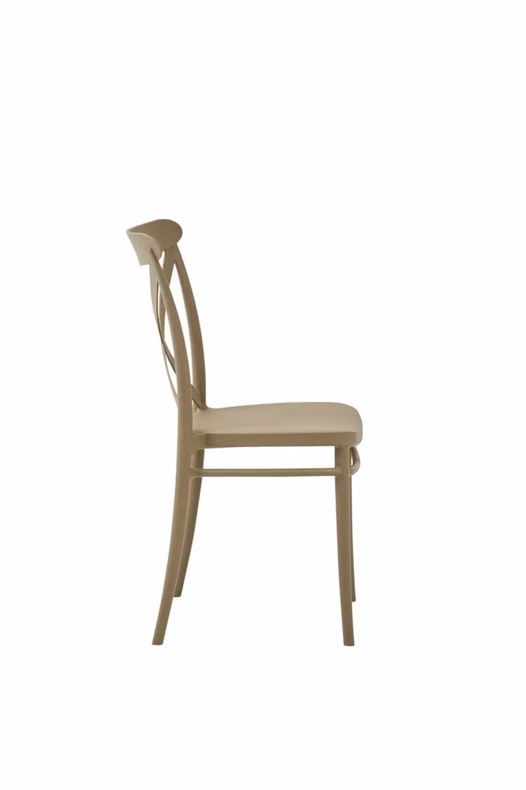 Set di 2 sedie moderne impilabili in polipropilene beige Mobili 2G L/P/H: 51 x 51 x 87 cm