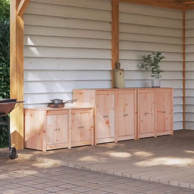 Mobile da cucina da esterno MEPPEL 3 pz Bianco 3443804