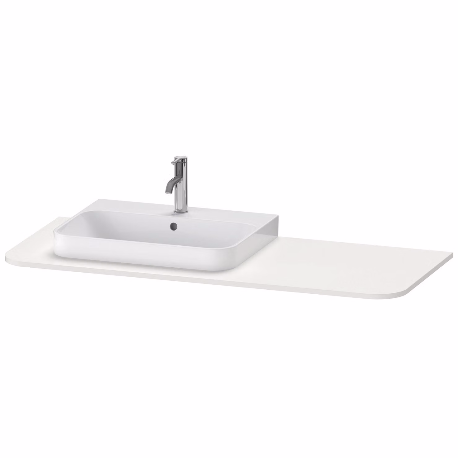 Console Duravit Happy D.2 Plus, 1300x550 mm, 1 découpe à gauche, pour meuble sous-lavabo HP4942, HP4962, HP4972, HP031KL3939, HP031KL3939