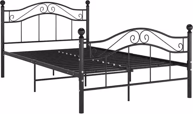 Giroletto-Struttura Letto Nero in Metallo 120x200 cm 901697