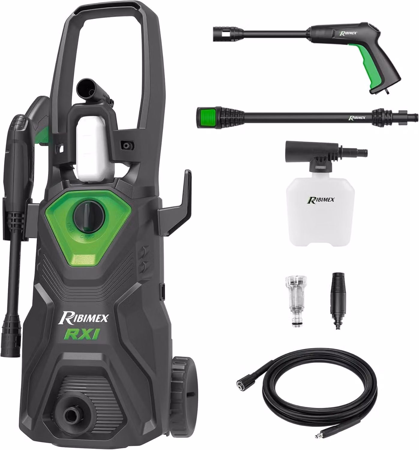 Idropulitrice – 1400 W. Pulitore ad acqua – 110 bar. Spazzola per la pulizia di terrazze e dispositivo per la pulizia