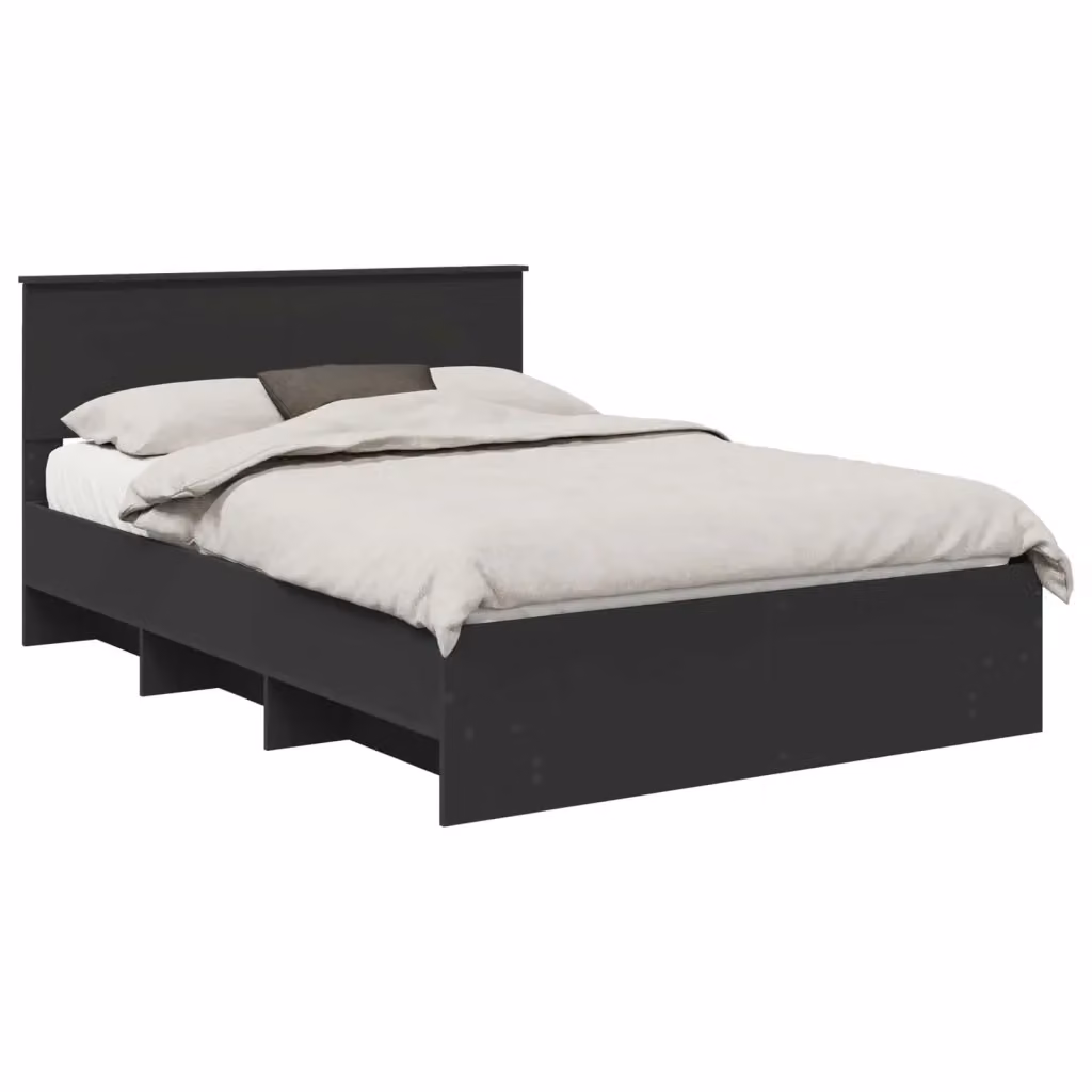 Struttura del letto moderna vidaXL in legno ingegnerizzato nero L/P/H: 140 x 200 x 90 cm – 2