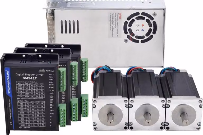 Kit motore passo-passo, configurazione a 4 assi, compresi driver e alimentatore, kit motore passo-passo a 3 assi, 10 mm