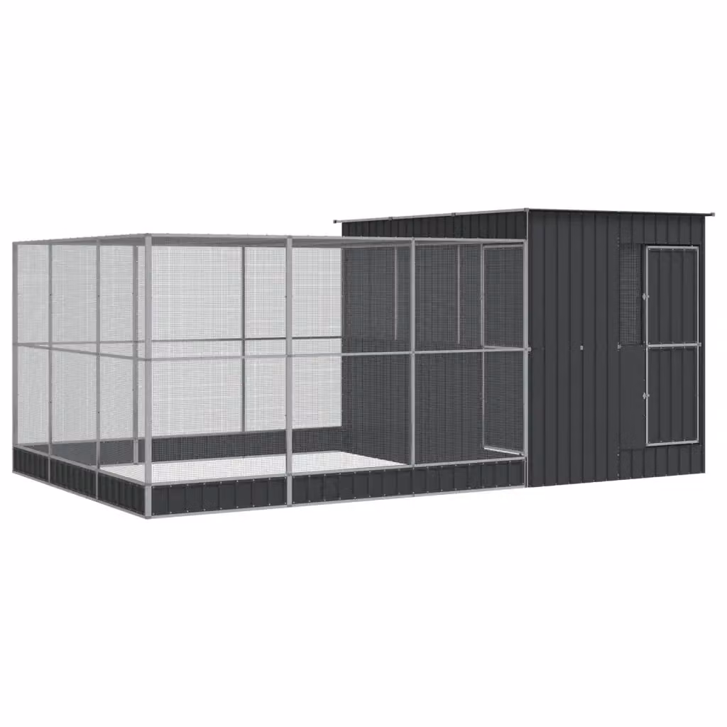 Voliera con estensione VIDAXL in acciaio color argento, L: 497 cm, P: 303 cm, H: 216 cm – 2