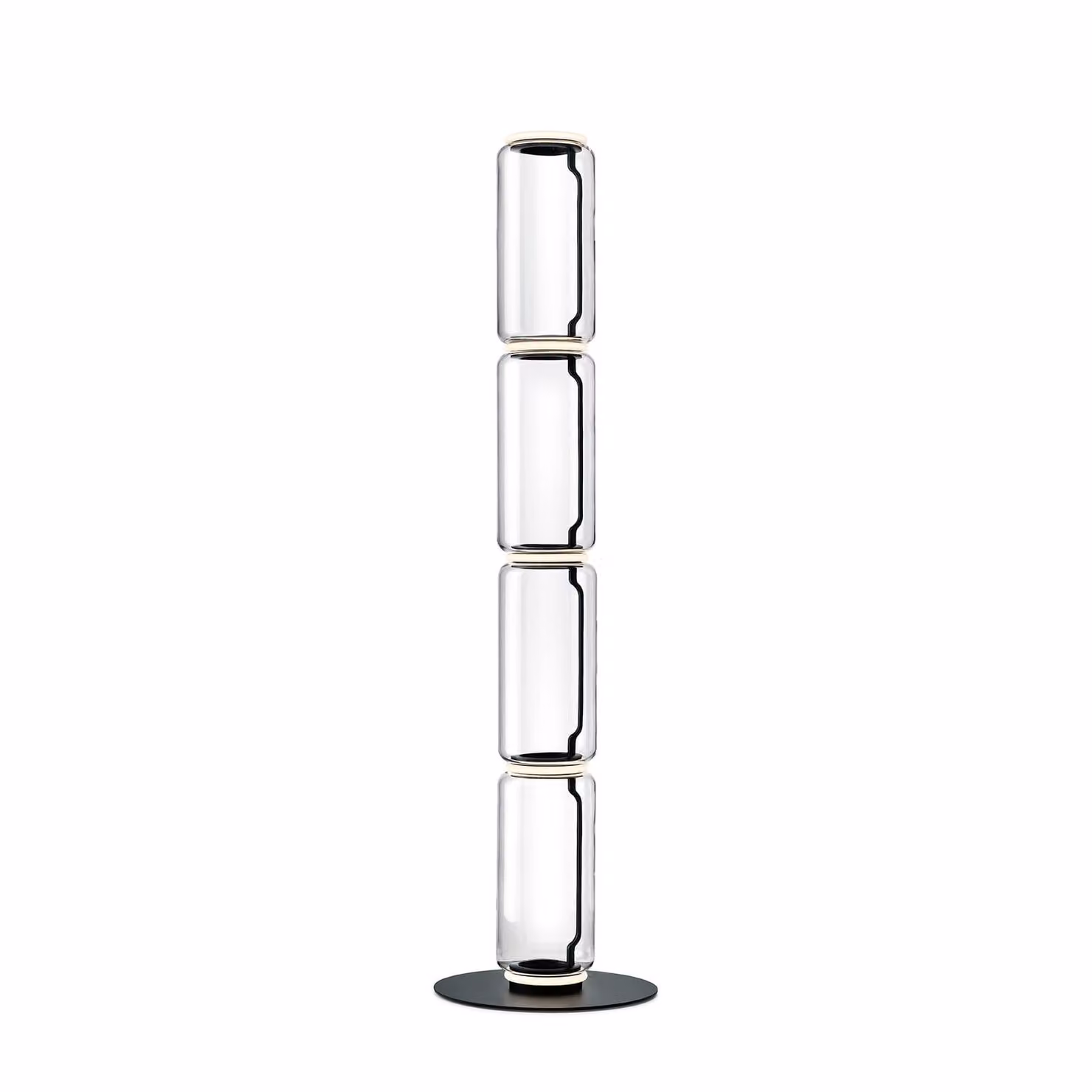 Flos - Noctambule Floor 4 High Cylinder Big Base - Lampada da terra - Nero