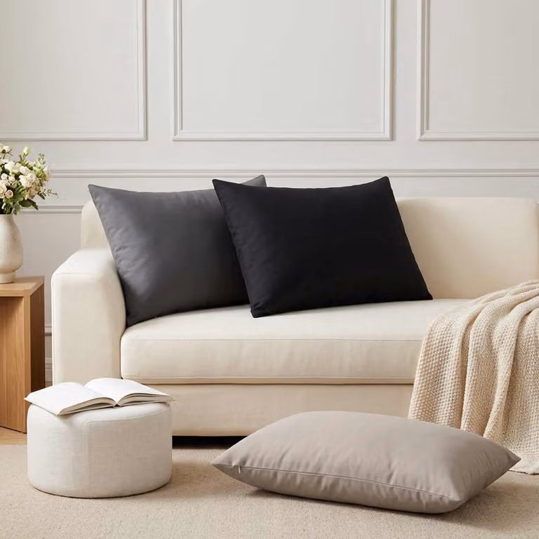 Set di 2 federe vidaXL HEERLEN grigie in poliestere, L 50 cm x P 80 cm