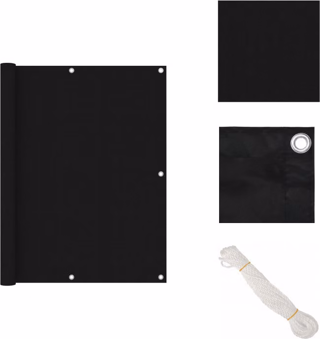 vidaXL Schermo privacy per balconi nero 120x500 cm Tessuto Oxford - Ombrelloni e tende da sole