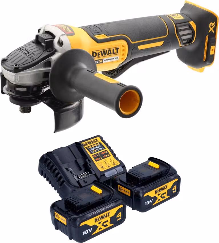 Smerigliatrice angolare a batteria DeWalt DCG 406 M2 18 V 125 mm Brushless + 2x batterie 4,0 Ah + caricabatterie