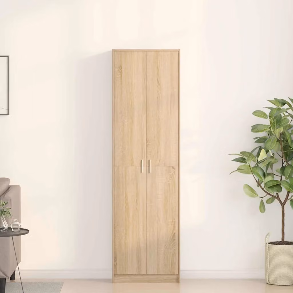Armadio moderno vidaXL in legno Rovere Sonoma, colore marrone e beige, L: 55 cm, P: 25 cm, H: 189 cm