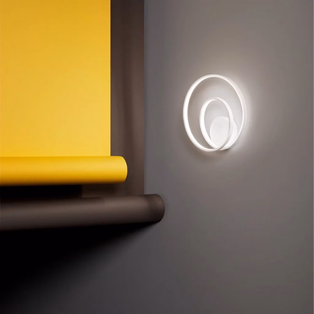 Applique Moderna Ritmo Perenz in Metallo Bianco con LED da 28W Dimmerabile IP20 – 2