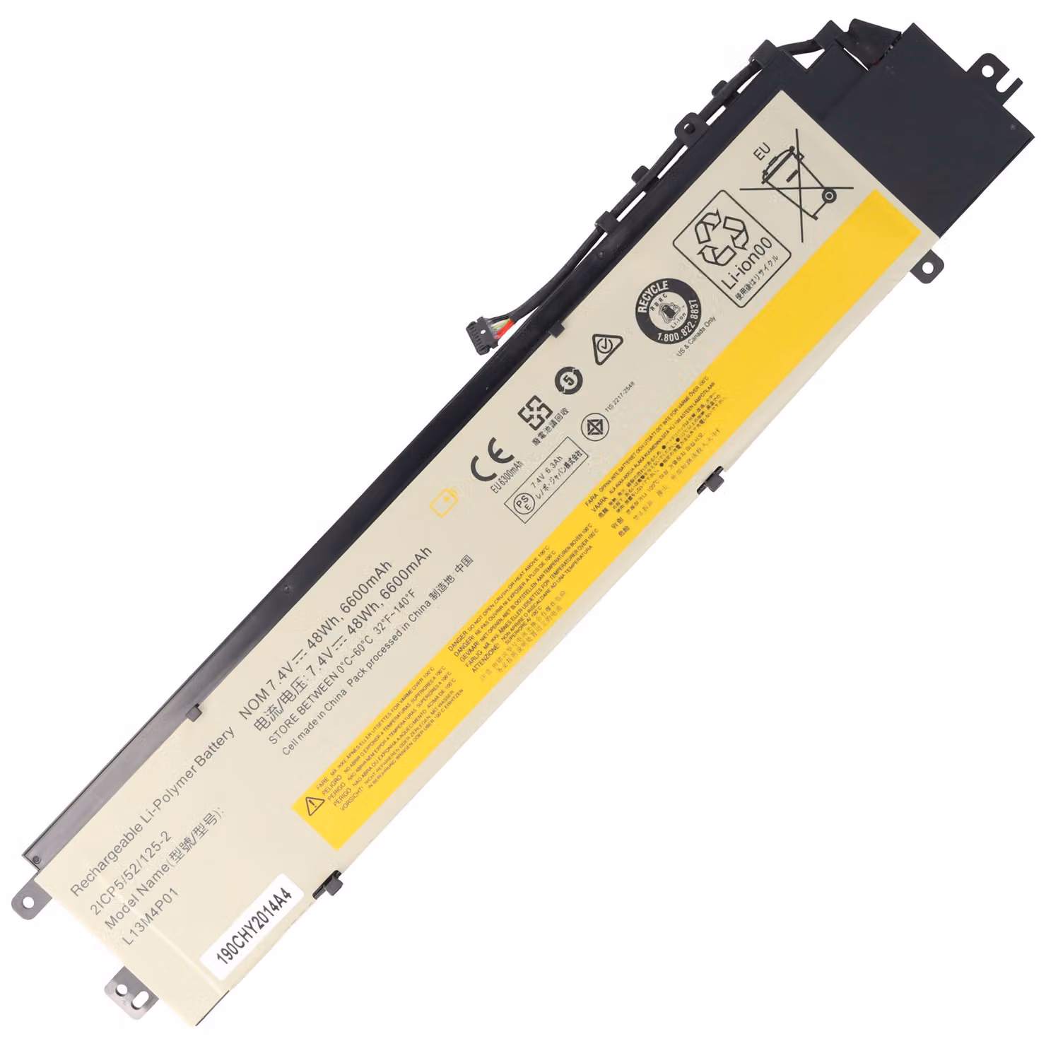 Batteria adatta per Lenovo Erazer Y40, Li-Polymer, 7,4V, 6600mAh, 48,8Wh, integrata, senza attrezzi