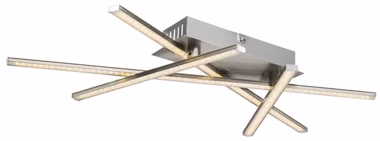 Lampada a soffitto a LED, con finitura glitterata, 4 elementi, nichel, design