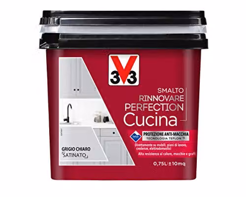 V33 Smalto Rinnovare Perfection Cucina Grigio Chiaro Satinato 0,75L