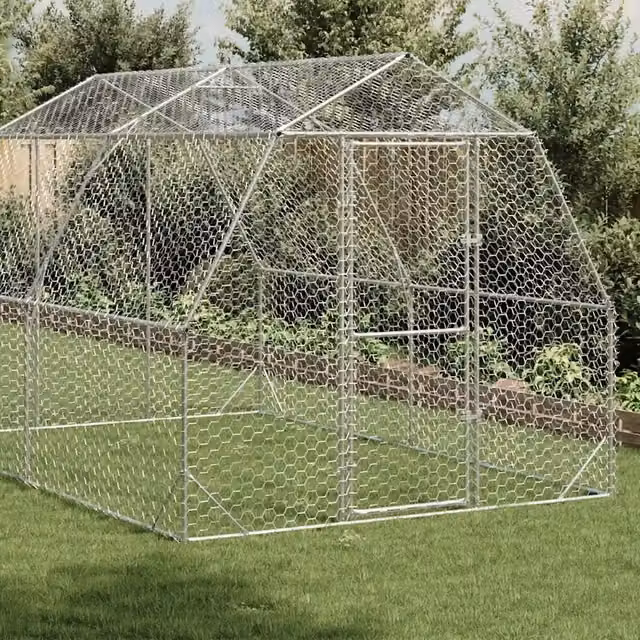Recinto per polli Videx in acciaio zincato color argento L: 4 m, P: 2,5 m, H: 2,25 m – 1