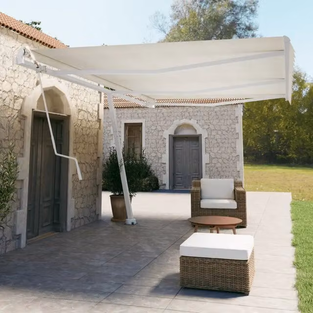 Set Pali per Tenda da Sole Bianco 600x245 cm Ferro 315092