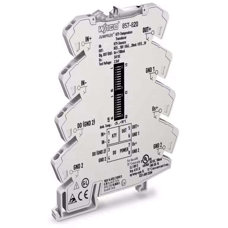 WAGO JUMPFLEX - Trasduttore KTY- 857-820 Trasduttore Segnale di ingresso: KTY-