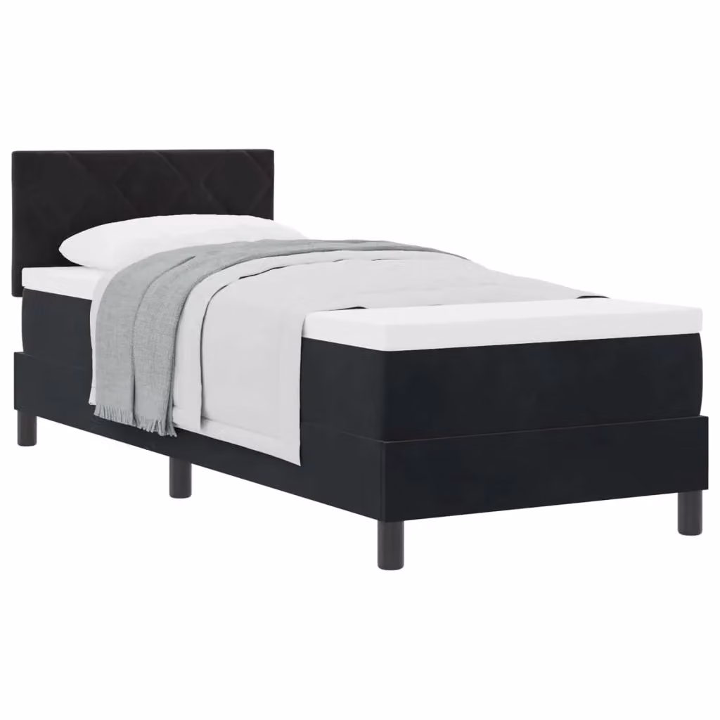 Letto moderno con testiera in velluto nero vidaXL L/P/H: 200 x 80 x 83 cm – 2
