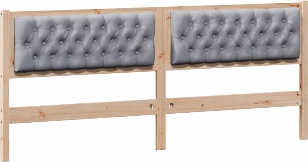 Testiera Marrone e grigio chiaro 200 cm Legno di pino massello