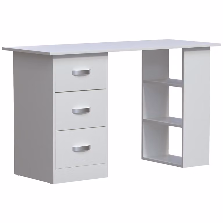 Scrivania per computer Mason Vida Designs bianca – A 72 x L 120 x P 49 cm, scrivania moderna per smart working e ufficio