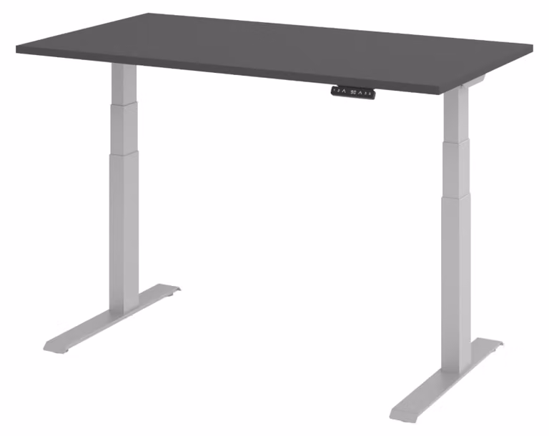 Scrivania elettrica bümö modello XDKB - Struttura: argento, finitura: grafite, dimensioni: 140 x 80 cm