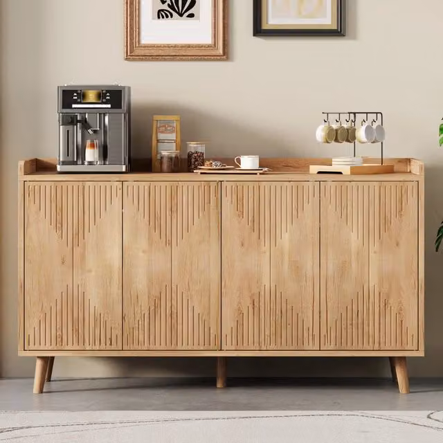Credenza 4 ante con ripiani regolabili ¨C Minimal ¨C Legno multistrato 140x40x84 cm
