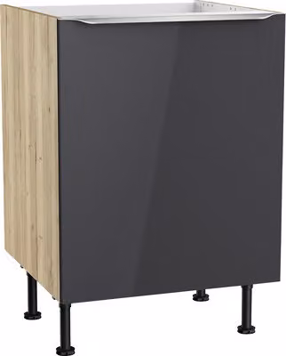 Lavello Optifit Linus984 LxPxH 60 x 58,4 x 87 cm antracite lucido smontato Cerniera reversibile KFLI SPL606-8+