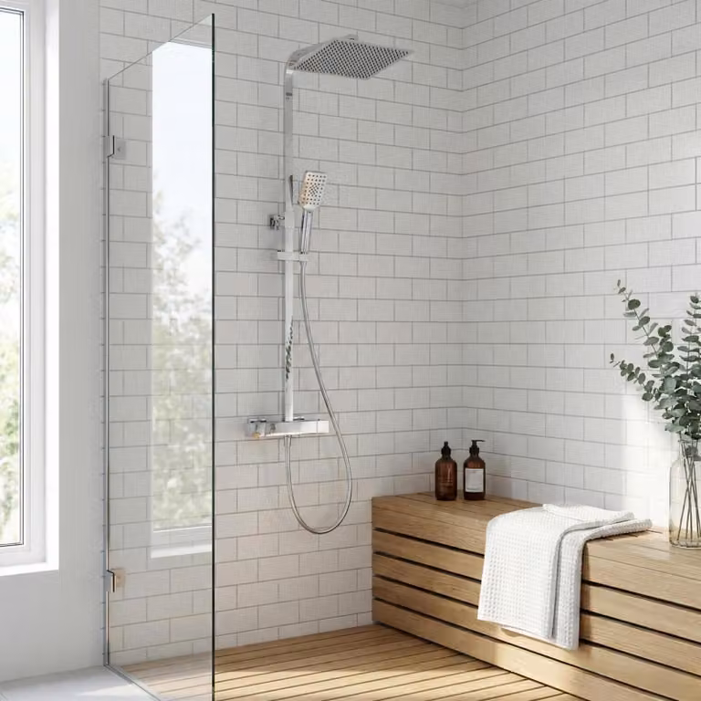 Colonna doccia quadrata in acciaio inox MORK