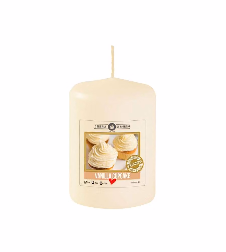 CERERIA DI GIORGIO Cero Profumato Vaniglia e Cupcake Beige 7x9 cm