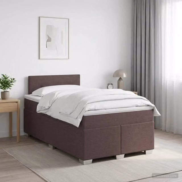 Letto box spring con materasso ibrido vidaXL marrone L/P: 120 x 200 cm – 1