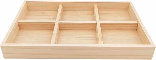 Cassetto in legno a 6 scomparti per l'ufficio e i calzini