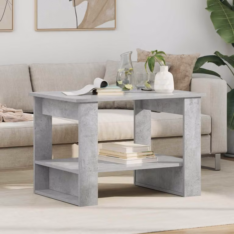 Maison Exclusive - Tavolino da salotto in cemento grigio 72 x 50 x 50 cm Materiale ligneo