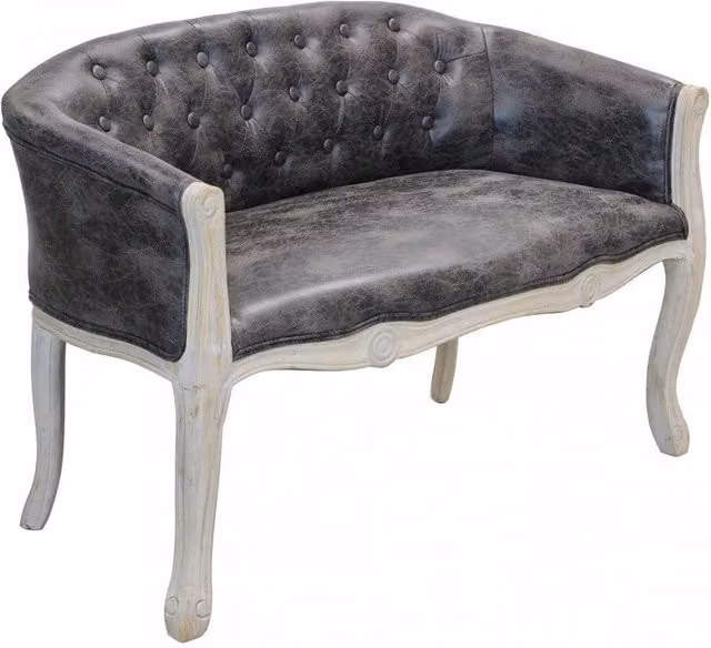 Divano Coleman 107x61x70 h cm in Similpelle Grigio scuro
