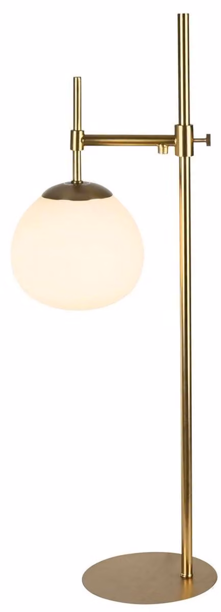 Lampada da tavolo Casa Padrino, oro, 17 x altezza 65 cm - Elegante lampada da tavolo per soggiorno, realizzata in metallo e vetro opaco