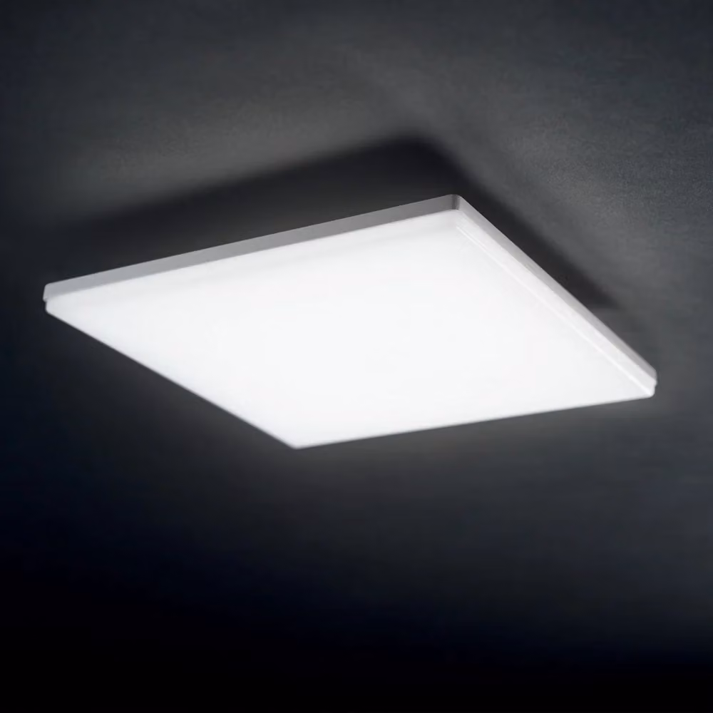 Plafoniera Quadrata Moderna IDEAL LUX in Alluminio e Plastica Bianca con LED 4000K – 2