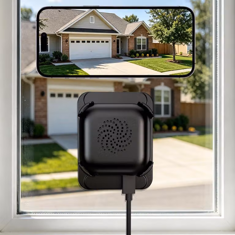 Telecamera di sicurezza per interni - Telecamera da finestra - 2K Ultra HD - Visione notturna a colori - Rilevamento AI - Wi-Fi