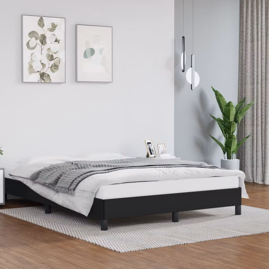 The Living Store Struttura letto nera 140x190 cm in ecopelle
